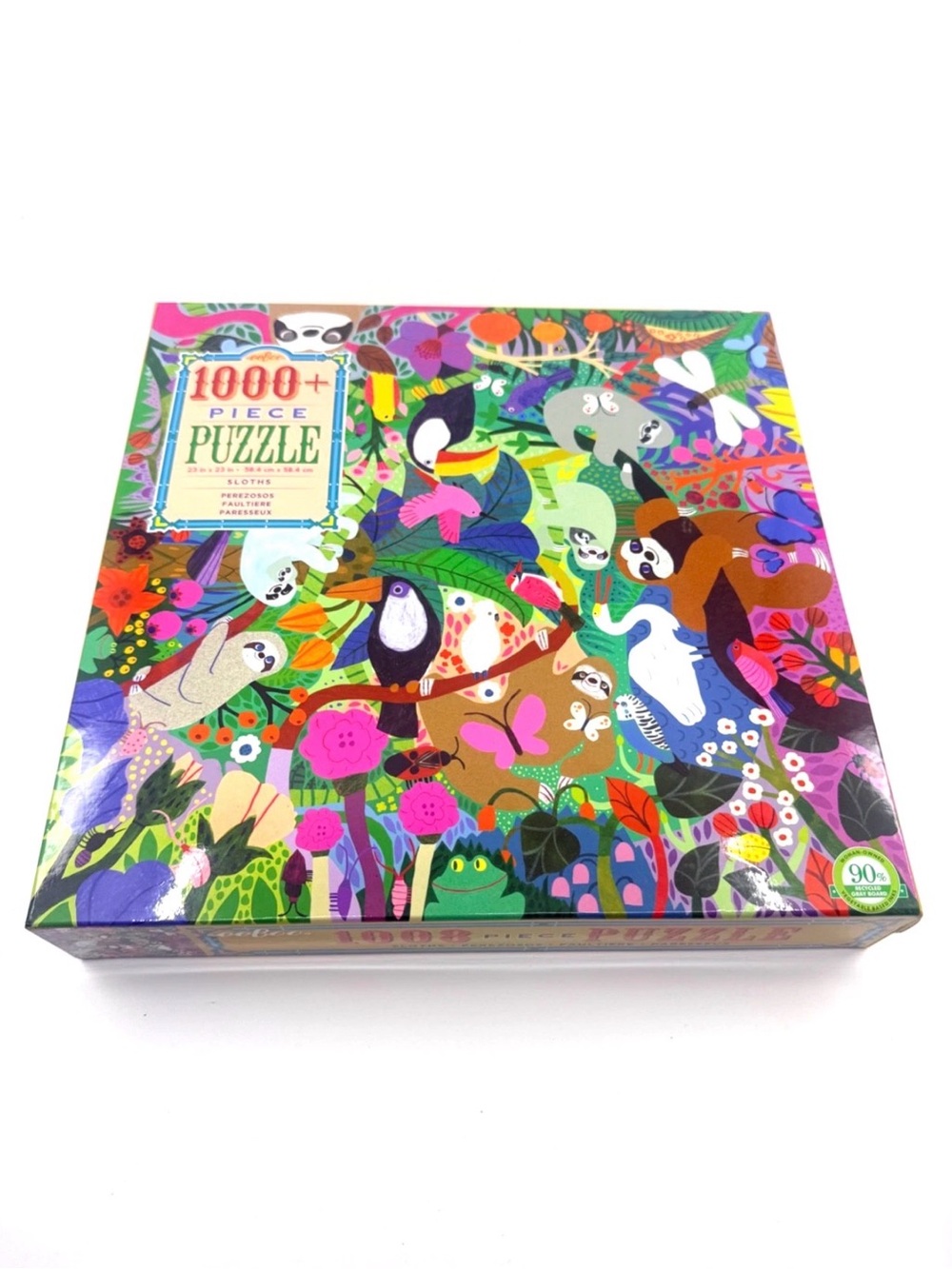 eeBoo Sloths 1000 Piece Puzzle Monika Forsberg Jungle Art 23x23 Brand New
